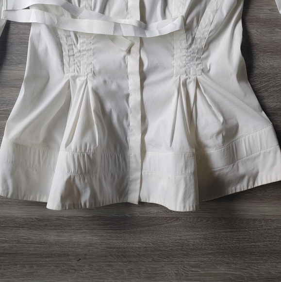 VALENTINO White Flared Long Sleeve Dress Shirt - Picture 7 of 12